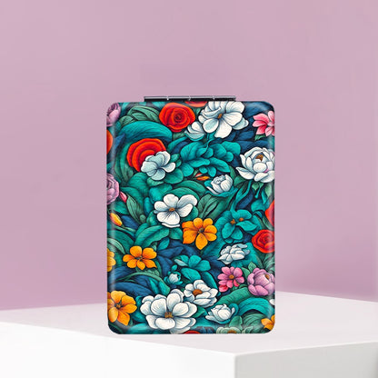 Mirroray - Portable Floral Pattern Folding Makeup Mirror