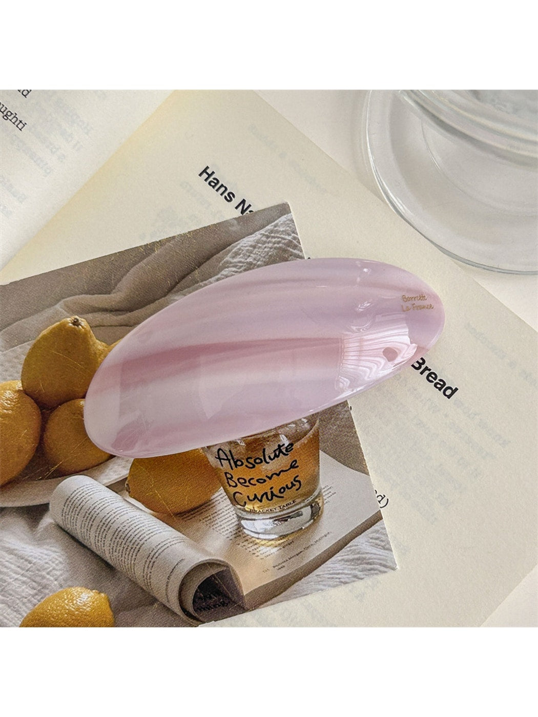 Beau - Oval Acetate Fiber Gloss Finish Hair Clip