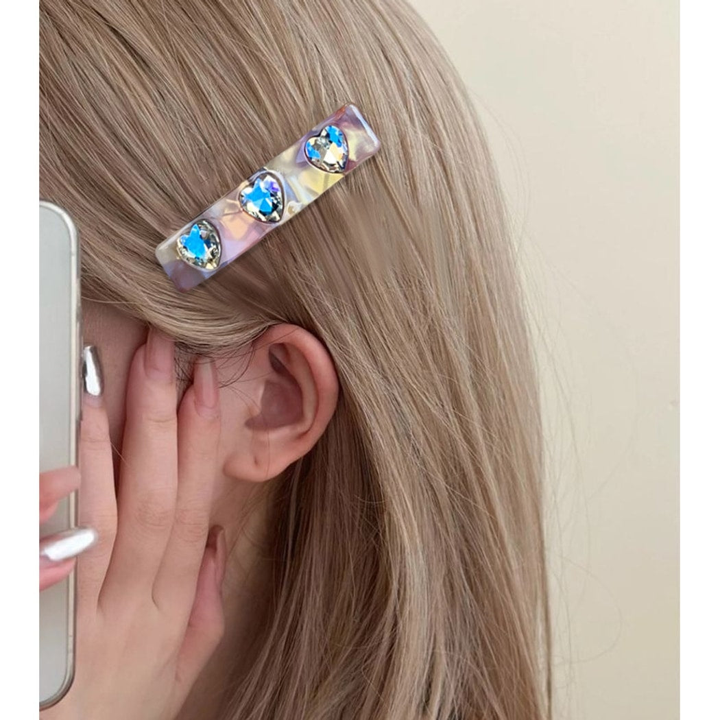 Beau - Vintage Heart Accent Acetate French Barrette