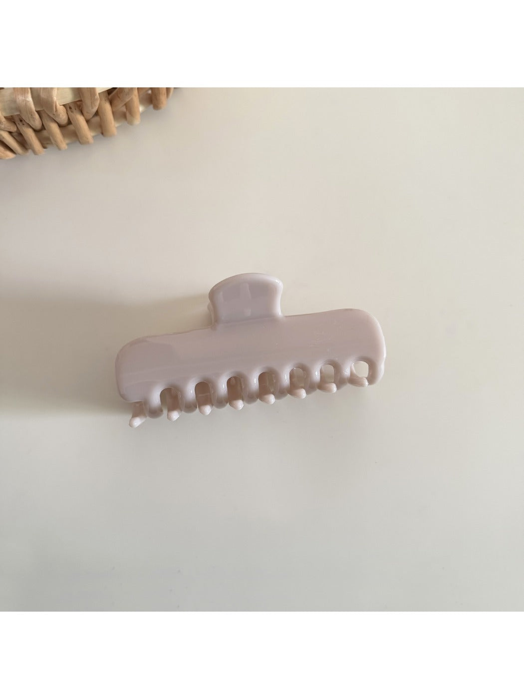Beau rectangular hair clip in pastel green displayed on white background