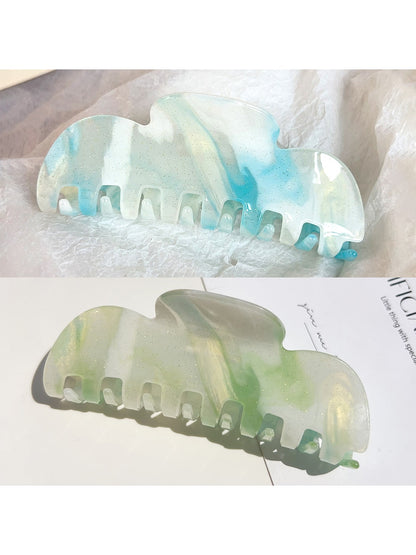 Beau - Glossy Acrylic Geometric Wave Claw Clip