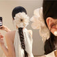 Side view of Beau vintage pleated hair claw clip highlighting clasp mechanism