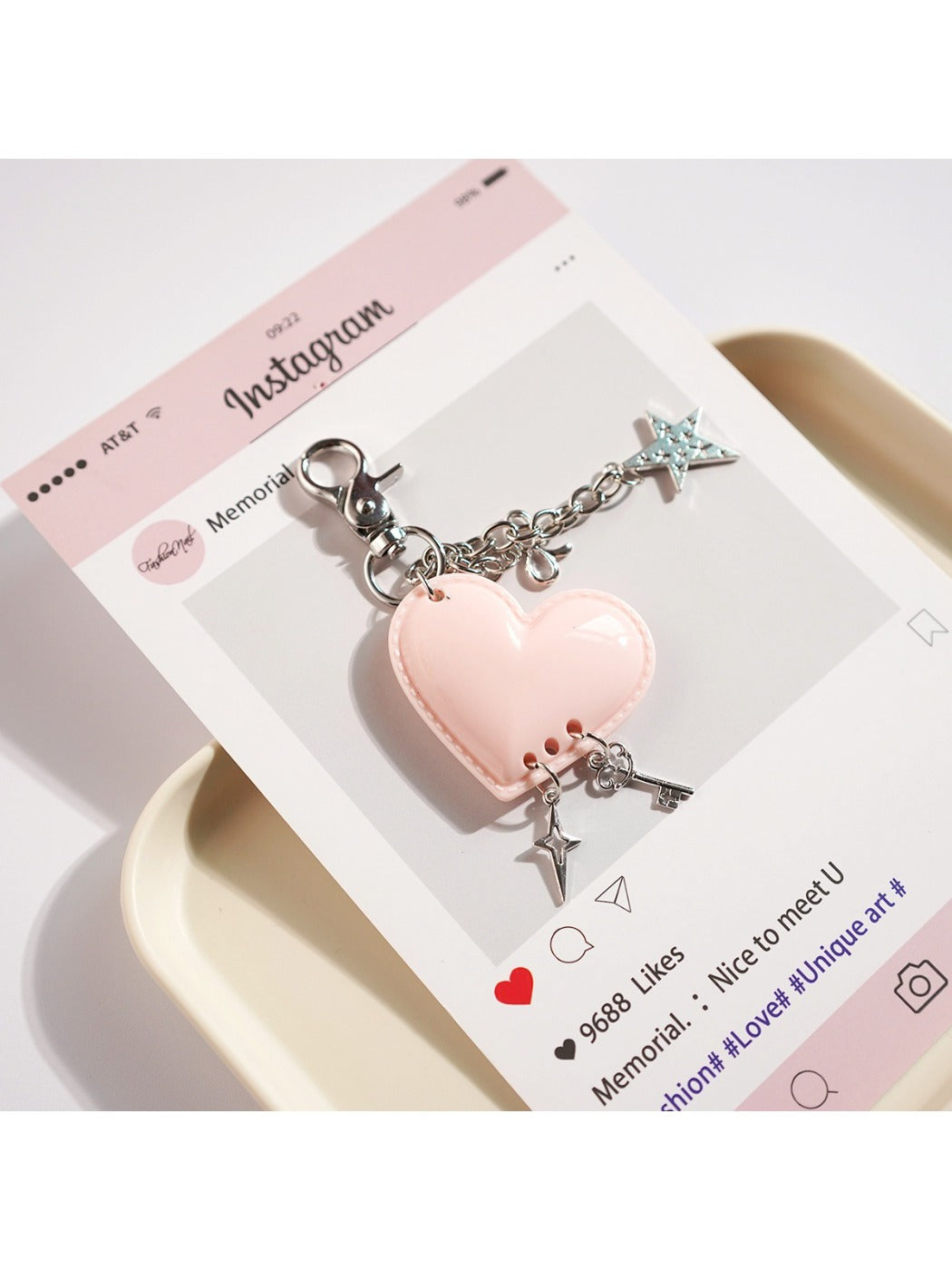 Keypus - Butterfly Heart Shaped Bag Pendant