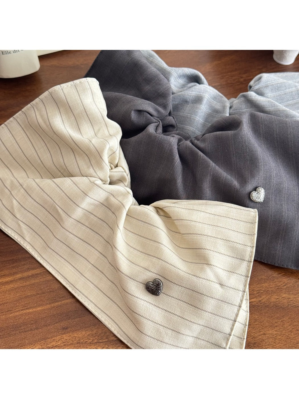 Gifty - Square Scrunchie Hair Tie Striped Fabric