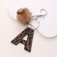 Keypus - Leopard Print Oil-Edged Letter Keychain