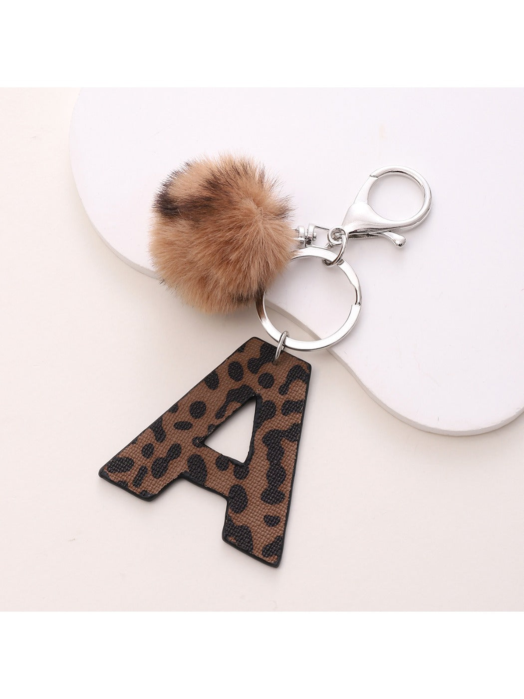 Keypus - Leopard Print Oil-Edged Letter Keychain