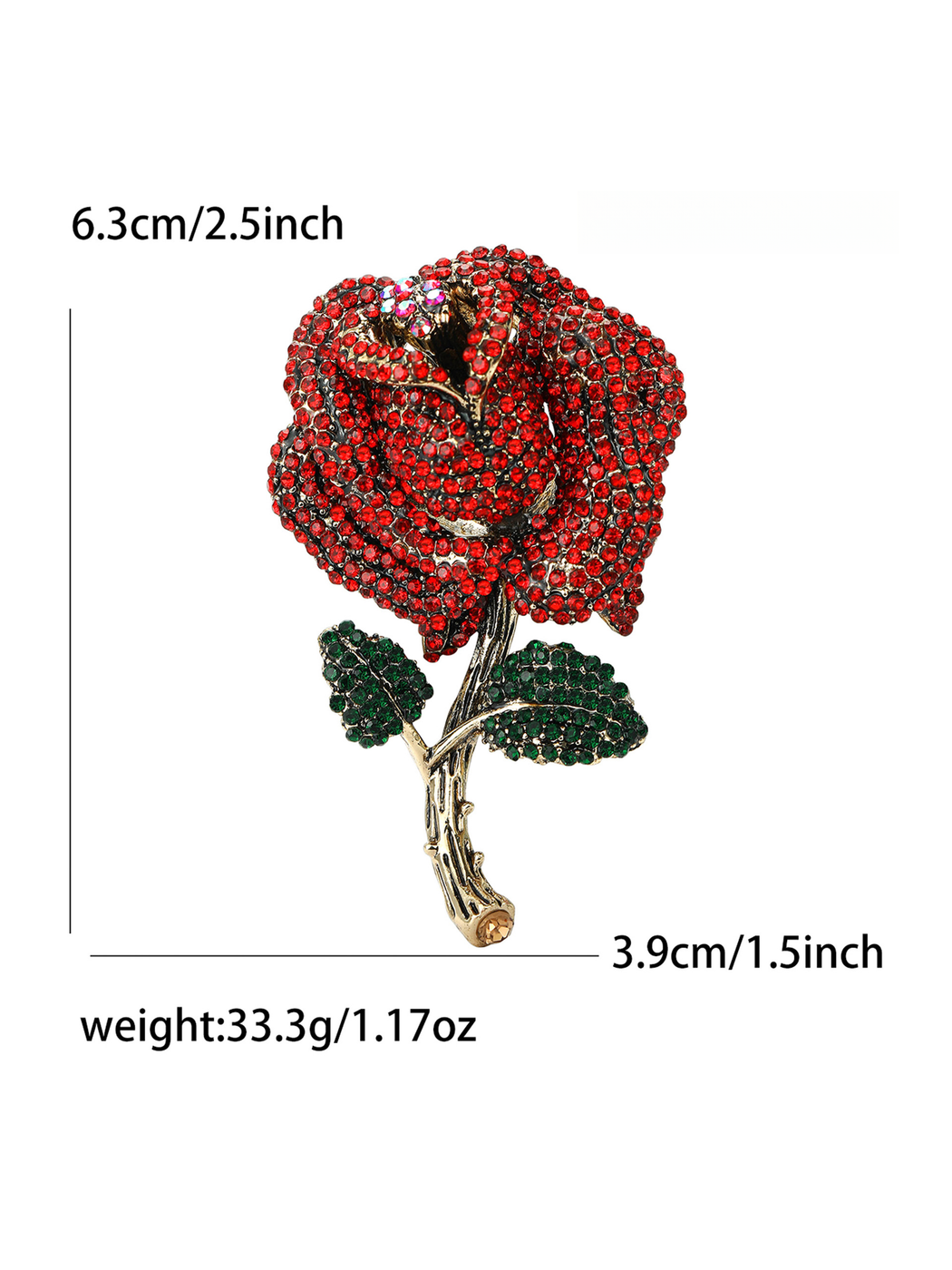 Brovia - Two Tone Rose Flower Alloy Brooch Pin