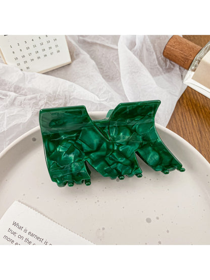 Beau - Glossy Marbled Acetate M Shape Claw Clip
