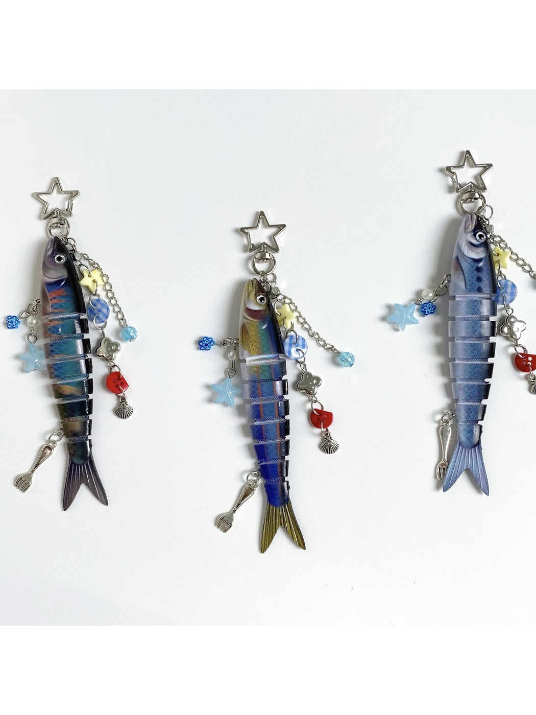 Keypus - Segmented Fish Bag Charm Keychain