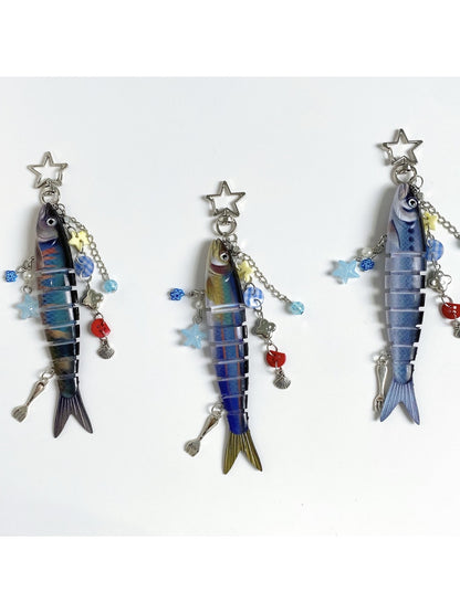 Keypus - Segmented Fish Bag Charm Keychain