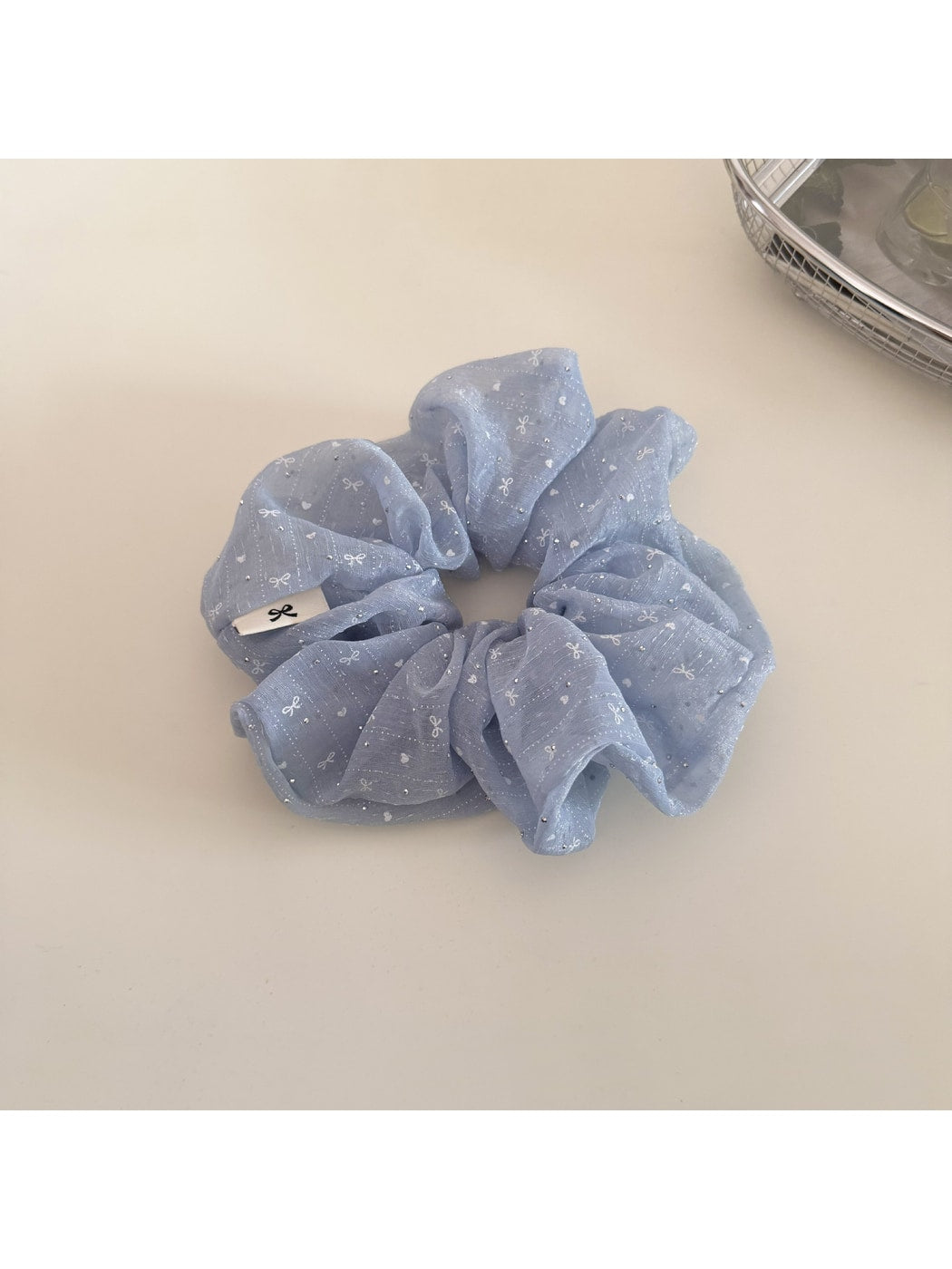 Gifty - Ruched Polyester Bow Detail Fabric Scrunchie