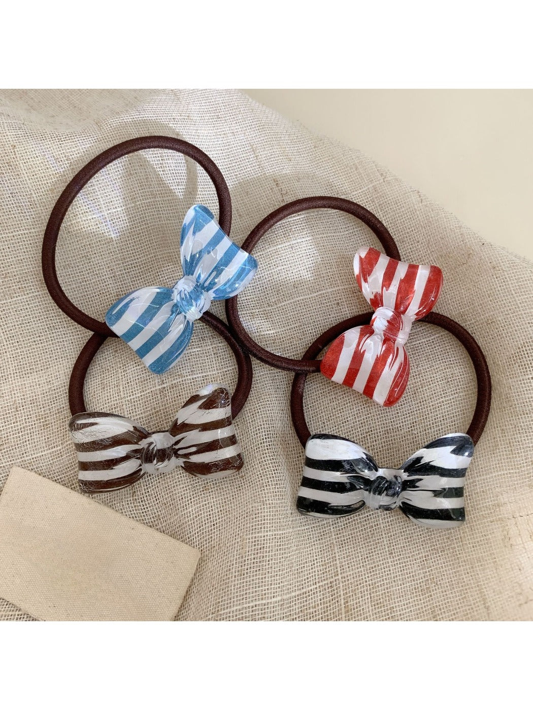 Gifty - Simple Striped Bow Hair Tie