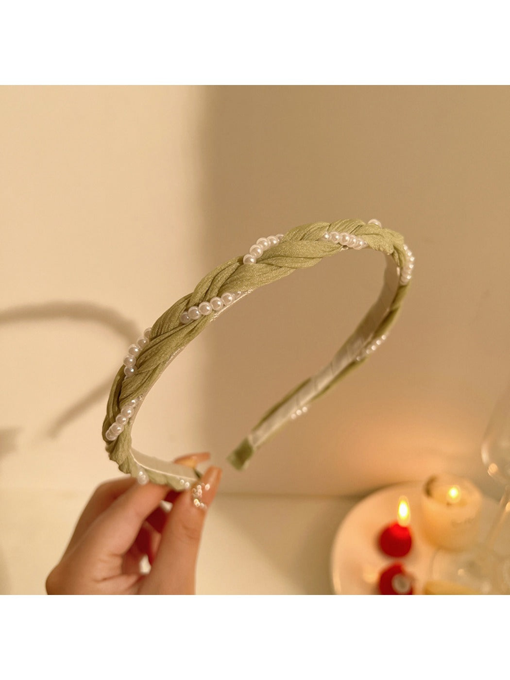 Gifty beaded headband displayed on white background showing full circular shape