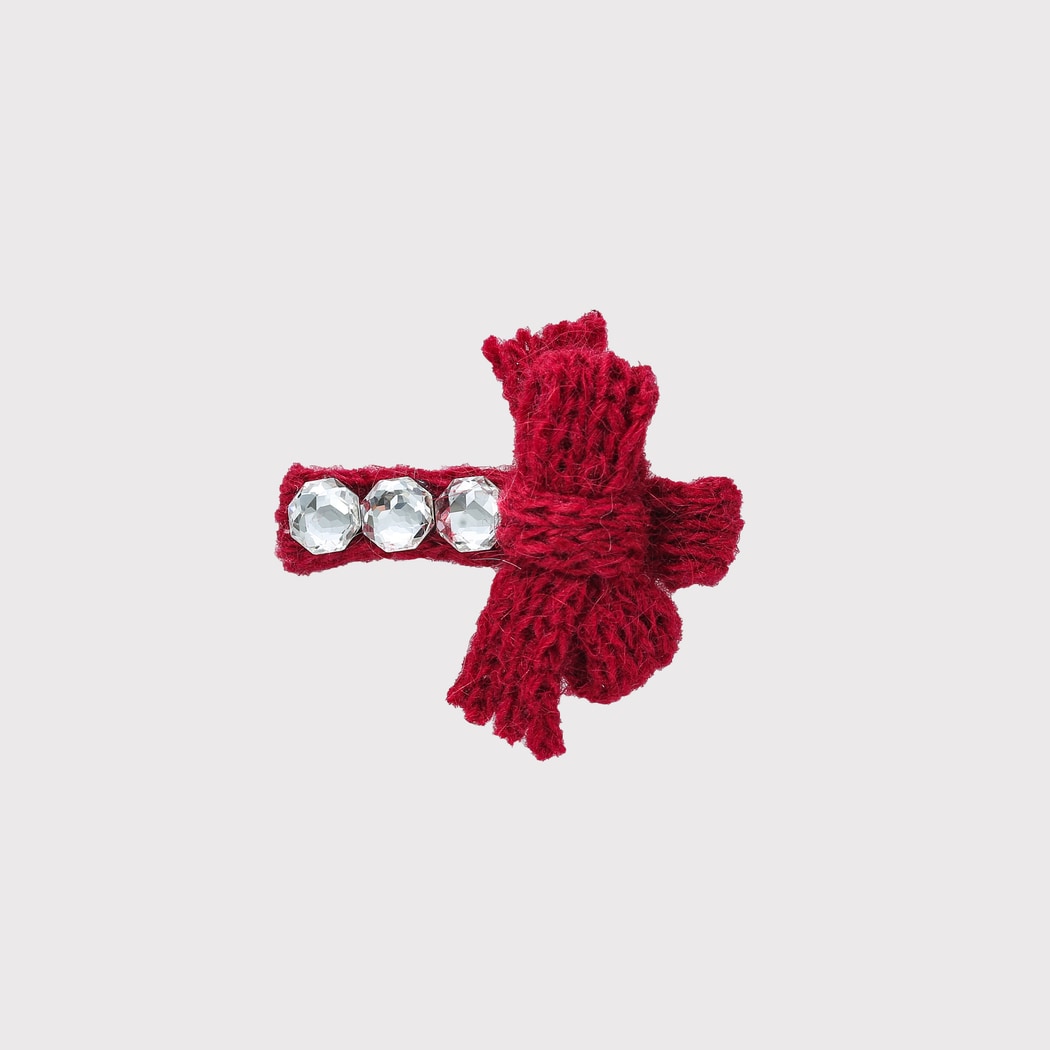Beau - Textured Bow Side Duckbill Decorative Hair Clip