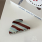 Beau - Striped Glossy Acetate Claw Clip