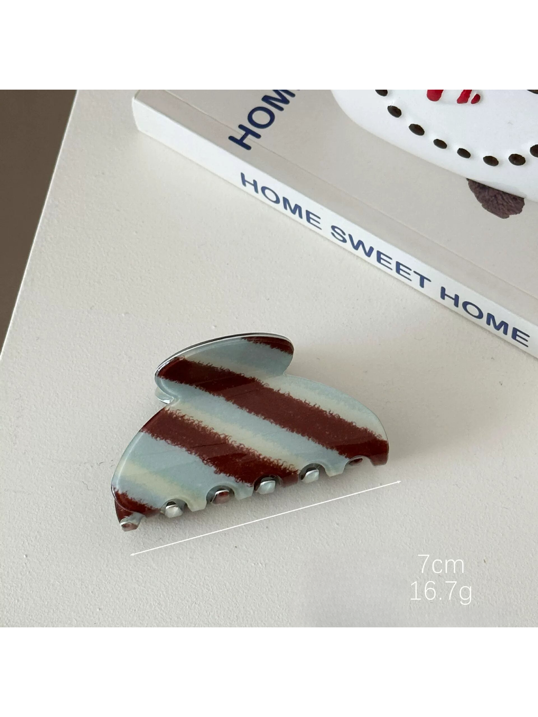 Beau - Striped Glossy Acetate Claw Clip