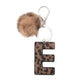 Keypus - Leopard Print Oil-Edged Letter Keychain