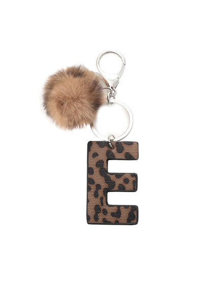 Keypus - Leopard Print Oil-Edged Letter Keychain