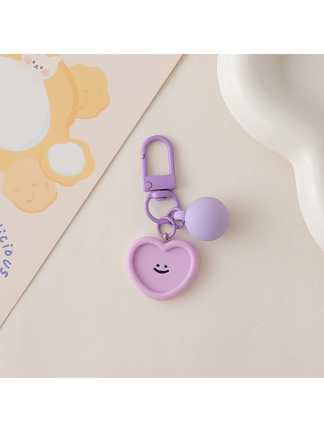 Keypus - Macaron Colors Cute Smiley Face Keychain