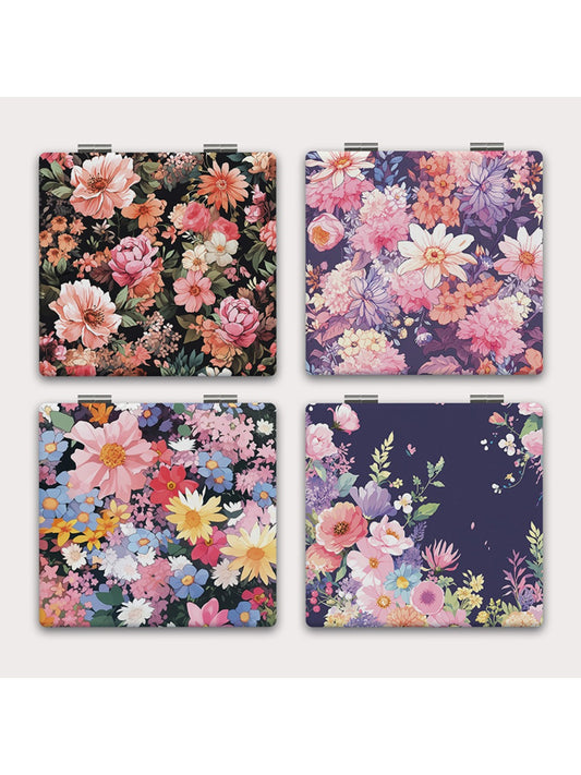 Mirroray - Delicate Rose Pattern Compact Mirror