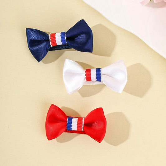 Beau - Cute Striped Bow Design Hair Clip