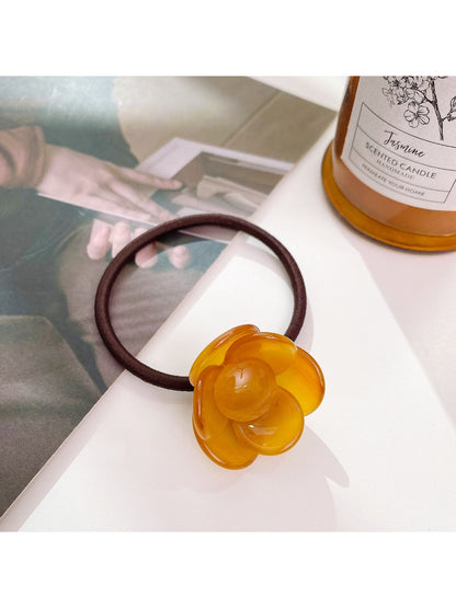 Gifty - Acetate Flower Hair Tie for High Ponytail Bun