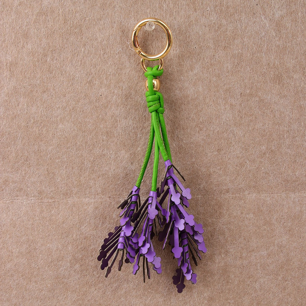 Keypus - Lavender Flower Tassel Bag Charm Keychain