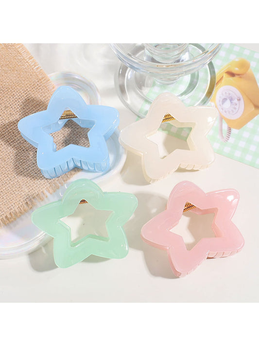 Beau - Sweet Style Star-Shaped Plastic Alloy Claw Clip