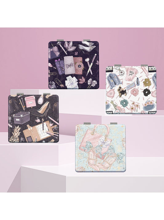 Mirroray - Cartoon Print Foldable Makeup Touch-Up Mirror