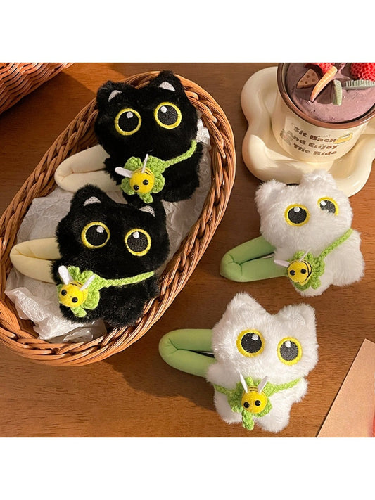 Beau - Plush Cat Hair Clip with Bee Charm