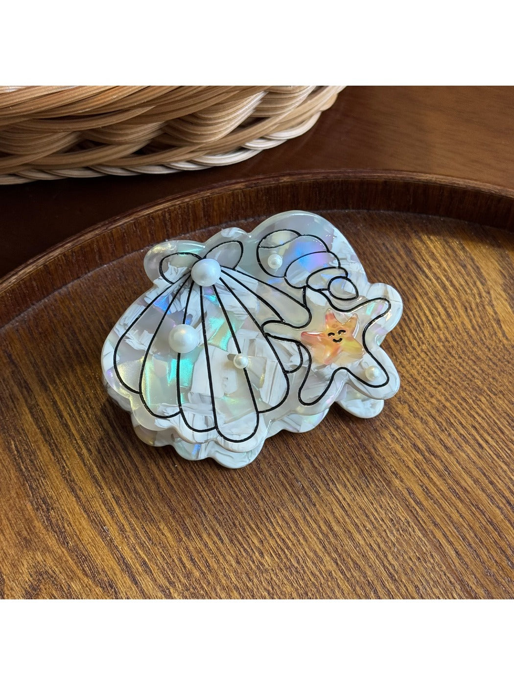 Beau - Acetate Starfish Glossy Claw Clip