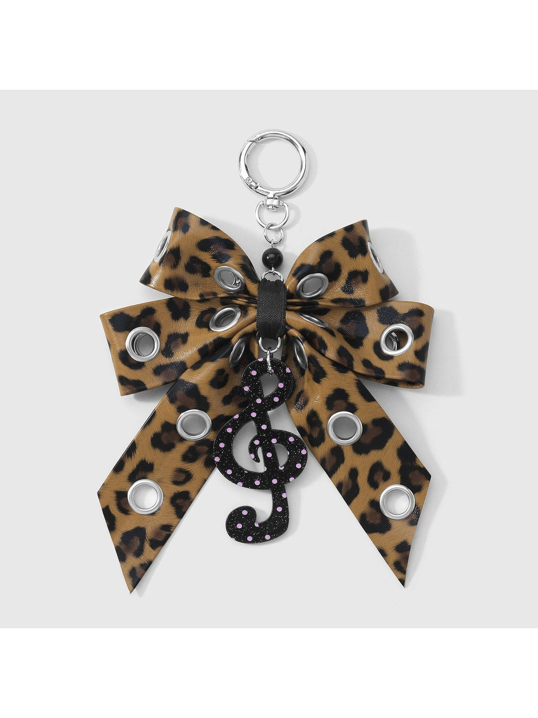 Keypus - Y2K Leopard Print Bow Dangle Bag Charm Keychain