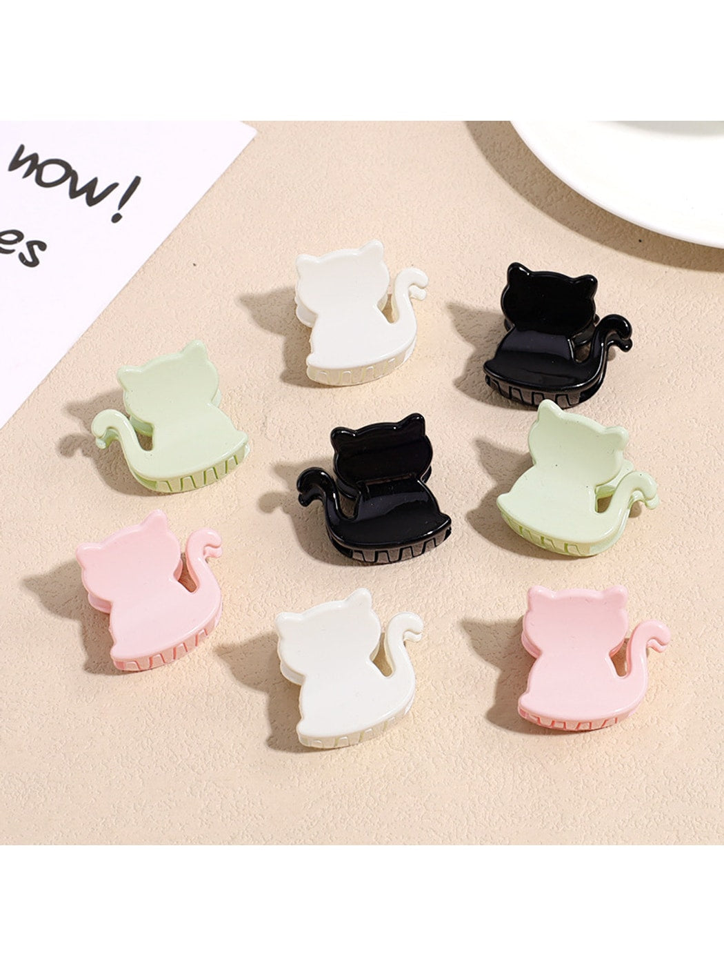 Beau - Glossy Cat Shape Acrylic Alloy Claw Clip