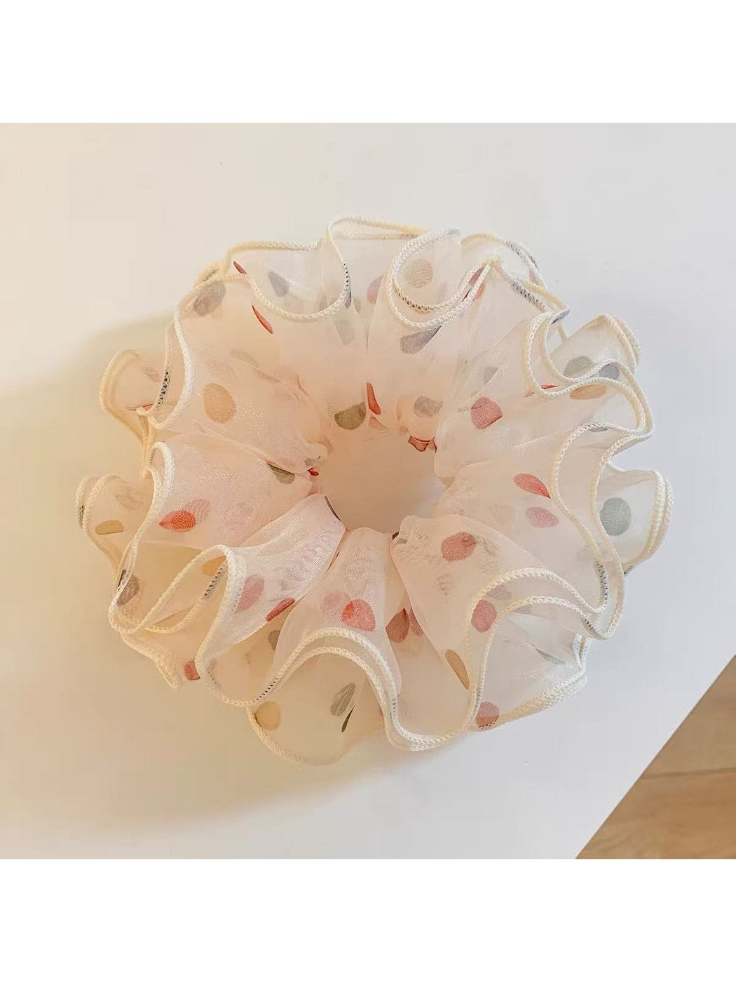 Gifty - Sheer Polka Dot Mesh Layered Scrunchie