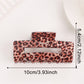 Beau - Leopard Print Square Openwork Claw Clip