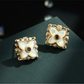 Earedge - Retro Four Leaf Clover Alloy Stud Earrings