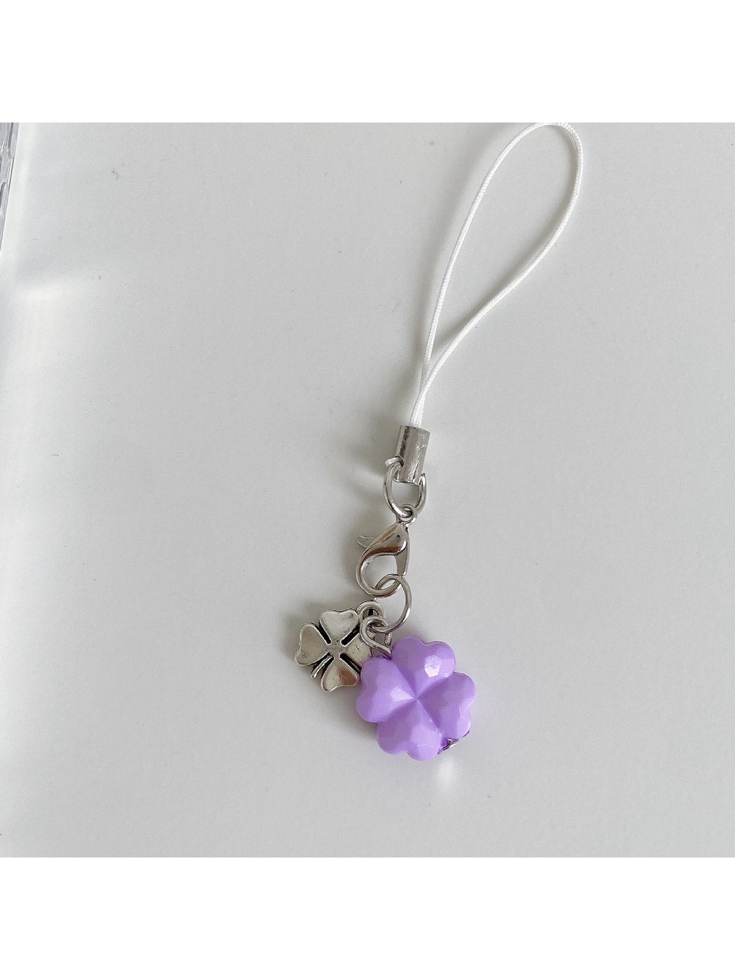 Keypus - Beaded Four Leaf Clover Alloy Keychain