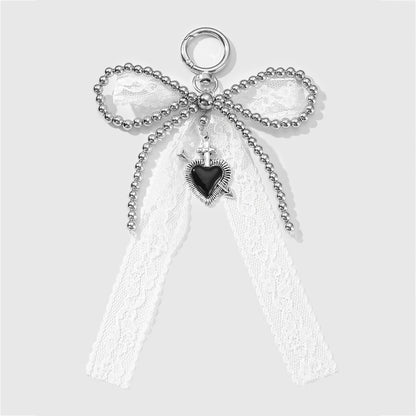 Keypus - Y2K Lace Bow Heart Cross Keychain
