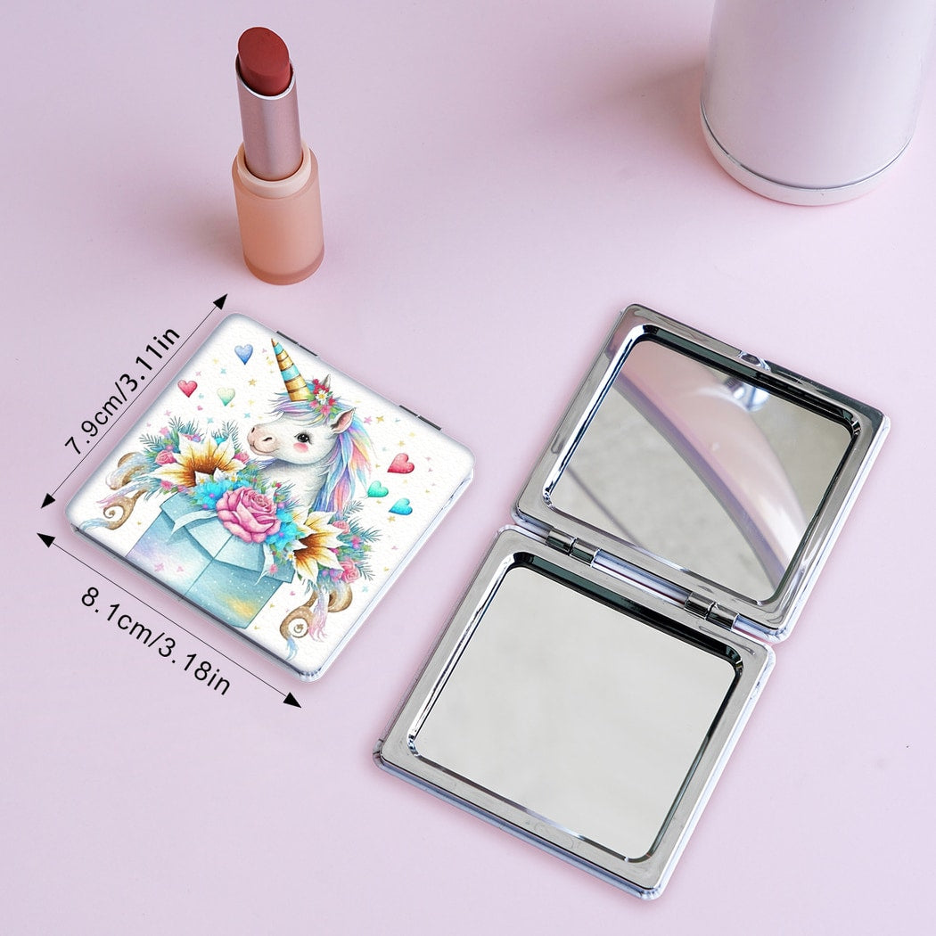 Mirroray - Unicorn Print Foldable Pocket Makeup Mirror