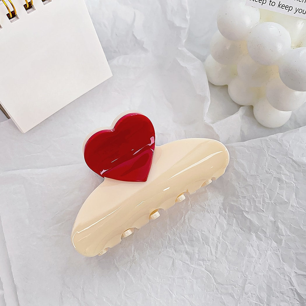 Beau - Heart Design Simple Style Claw Clip