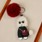 Keypus - PU Plush Cartoon Animal Pom Pom Keychain