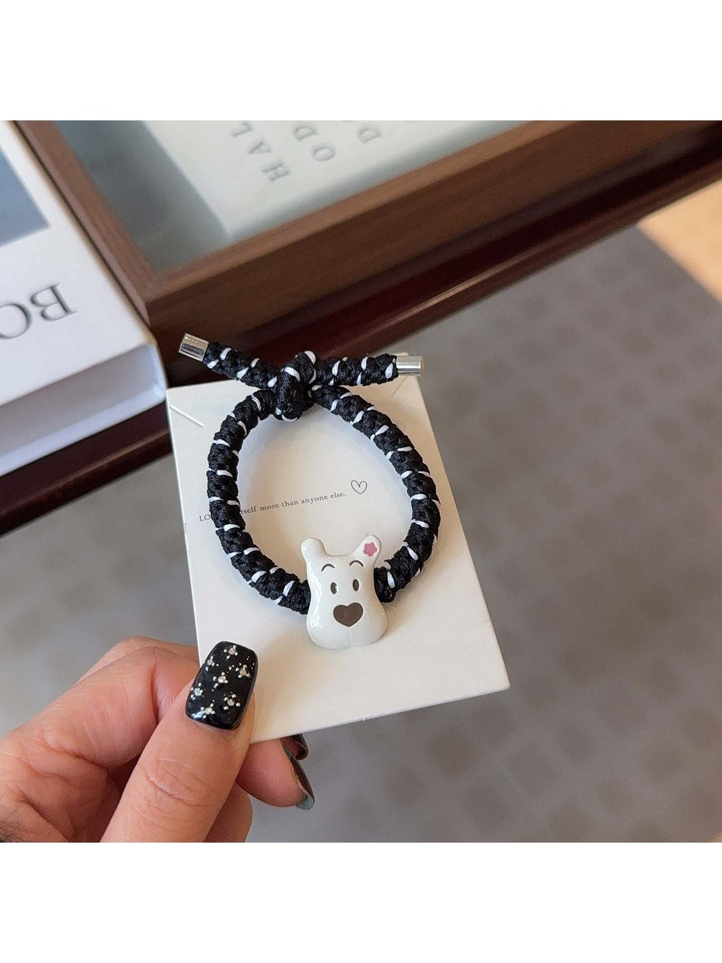 Gifty - Cartoon Dog Braided Knot High Elastic Hair Tie