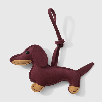 Keypus - Color Block Cute Dachshund Shape Keychain