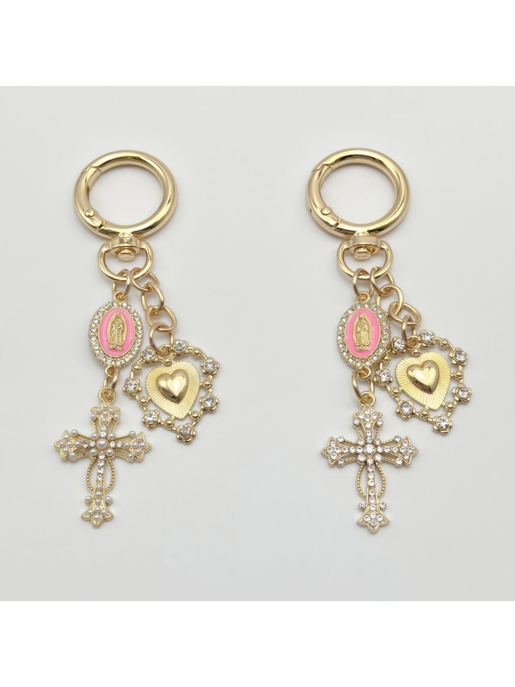 Close-up of the vintage cross pendant showing detailed engravings