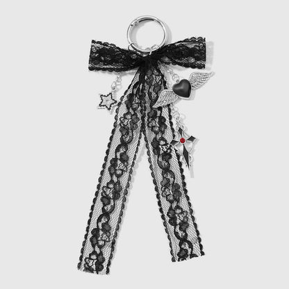 Keypus - Halloween Gothic Lace Bow Keychain