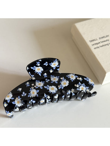 Beau - Floral Acetate Curved Geometric Claw Clip