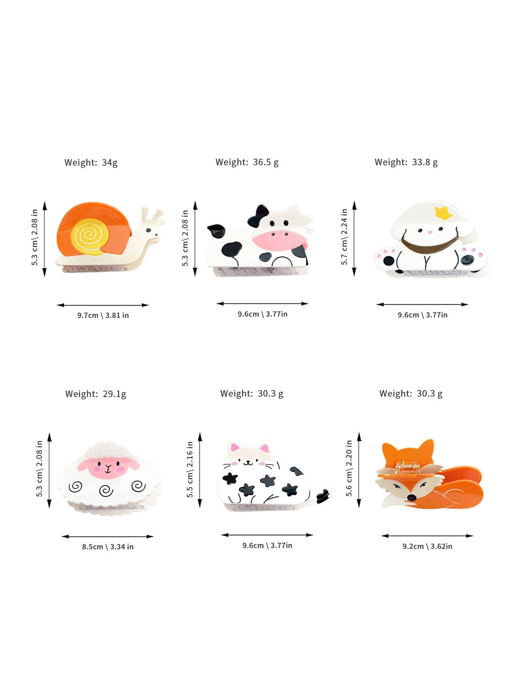 Beau - Cute Acetate Animal Shape Hair Claw Clip