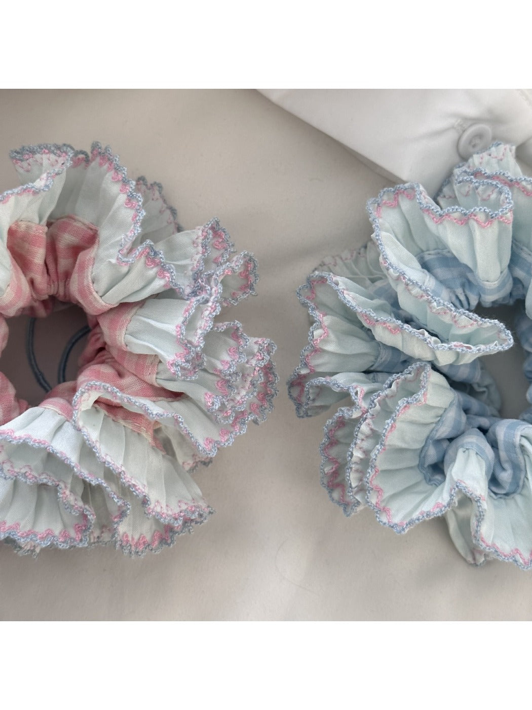 Gifty - Double Color Plaid Crinkle Hair Ties