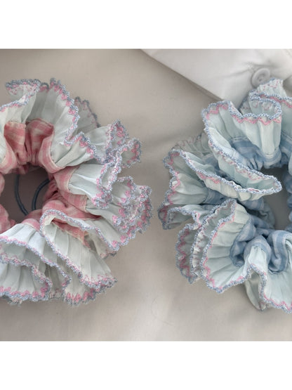 Gifty - Double Color Plaid Crinkle Hair Ties