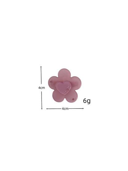 Beau - Sweet Flower Heart Design Duckbill Hair Clip